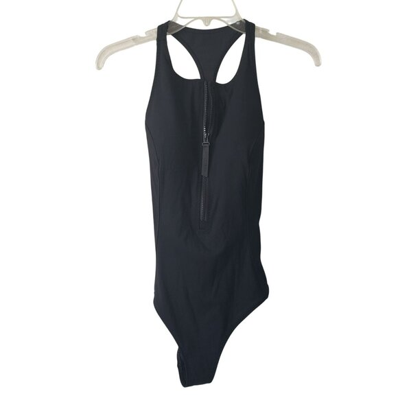 Fabletics High Tide Zip-Front One-Piece Swimsuit Black Classic XS - Picture 3 of 11